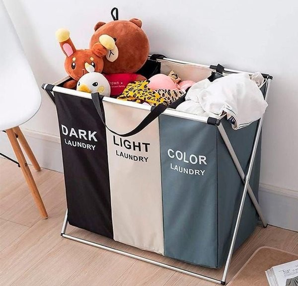 Cesto de ropa con bolsillos para colores - imagen 1