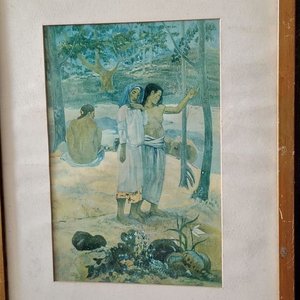 Lote de Tres Cuadros: Arquitectura, Escena Campestre y Arte Abstracto - imagen 5