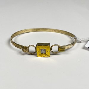 Pulsera Rígida de Plata con Piedra y Detalle BVLGARI - imagen 1
