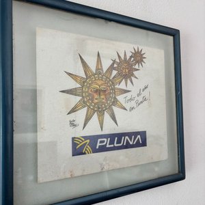 Lote siguiente: Antiguo afiche Pluna con firma de Carlos Páez Vilaró