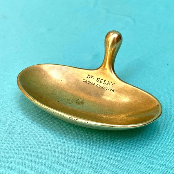 Antigua jabonera de bronce para colocar Jabón de afeitar, Publicidad de Dr. Selby - imagen 1