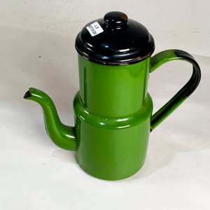 Juego de Tetera Esmaltada Verde y Negra (23 cm) con Mate - imagen 3
