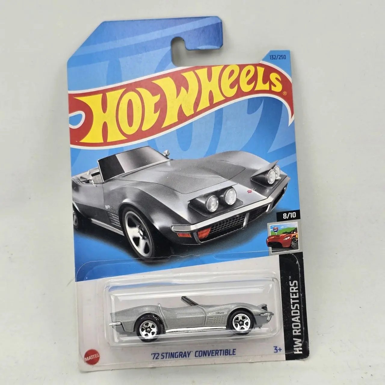 Hot Wheels Corvette Stingray 72 Convertible Plateado