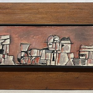 Composición con Personajes de José Gurvich - Óleo sobre Madera (1960) - imagen 2