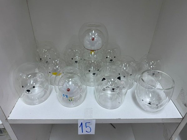 Set de 24 Vasos de Vidrio Doble Pared con Diseños Infantiles - imagen 1