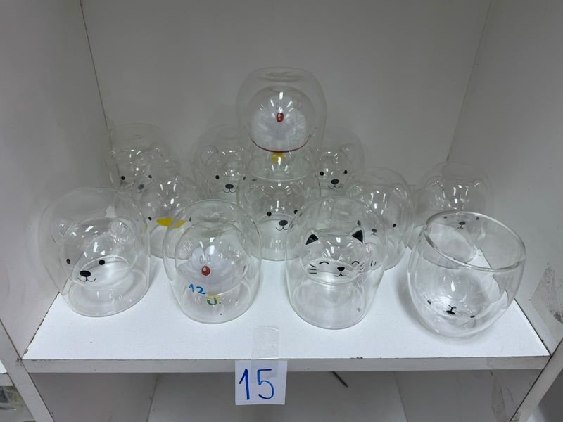 Set de 24 Vasos de Vidrio Doble Pared con Diseños Infantiles