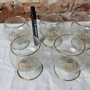 Juego de 5 Copas de Cognac Napoleon con Borde Dorado - imagen 7