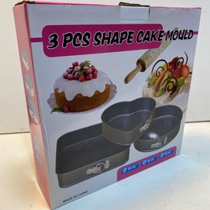 Set de 3 Moldes Desmontables para Repostería: Corazón, Cuadrado y Redondo - imagen 2