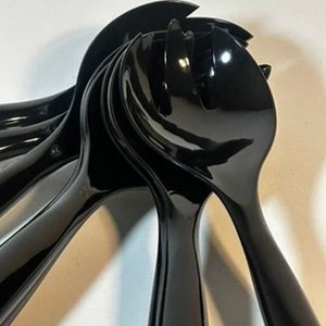Lote de Cucharas Negras de Melamina para Ensalada - imagen 2
