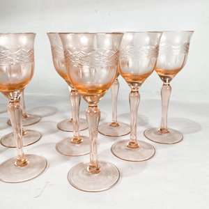 Doce Copas Rosadas Talladas Vintage - imagen 5