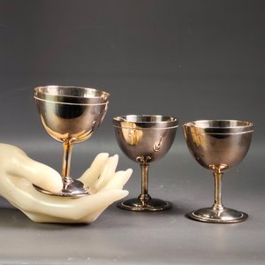 Seis Copitas "Elkington Plate" de Plata Antigua - 8.5cm Alto - imagen 6