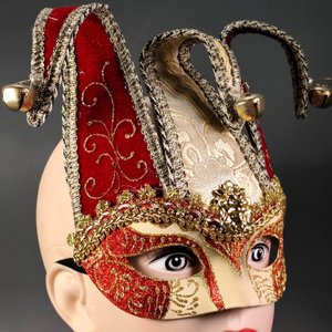 Antifaz Veneciano con Cascabeles y Detalles Dorados - imagen 8