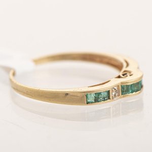 Anillo de Oro 18k con Esmeraldas y Brillantes - imagen 2