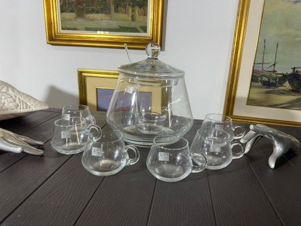 Lote anterior: Fina ponchera con cucharón y 6 tazas - Conjunto de servir