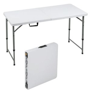 Lote siguiente: Mesa Plegable Blanca de PVC para Exterior con Estructura Metálica - 120x60cm