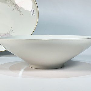 Juego Porcelana Bavaria Blanca Hojas: Ensaladera y Fuente Oval - imagen 2
