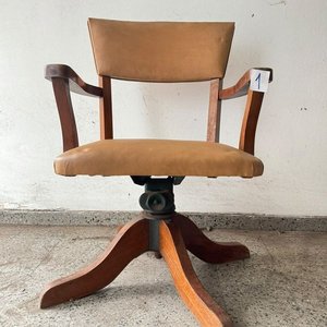 Sillón de Roble Giratorio y Reclinable con Posabrazos - imagen 3