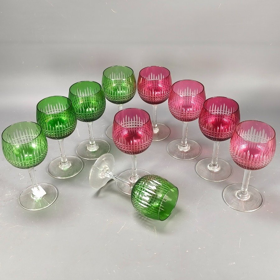 Copas de cristal talladas en dos colores - imagen 2