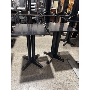 Par de Mesas Bar Cuadradas Delfino Álvarez Madera Lustre Detallado - imagen 1