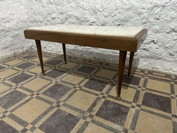 MESA RATONA MADERA Y MÁRMOL DETALLES EN BRONCE - imagen 2