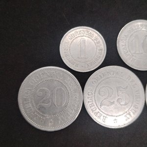 Juego de 5 Fichas de Esquila Uruguayas de Aluminio (1, 10, 20, 25, 50) - imagen 4