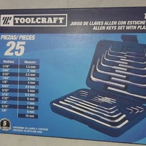 Juego de 25 Llaves Allen Milimétricas y en Pulgadas Toolcraft con Estuche - imagen 3