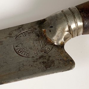 Cuchillo Antiguo Hoja de Acero "Rubin & Cia" con Cabo de Guampa y Vaina de Cuero - imagen 3
