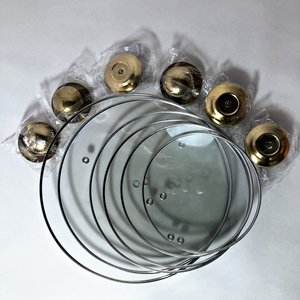 Juego de Ollas y Sartén Esmaltadas Naranja con Tapas de Vidrio y Asas Doradas - imagen 4