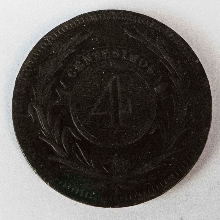 Moneda de Cobre de Uruguay - 4 Centésimos de 1869