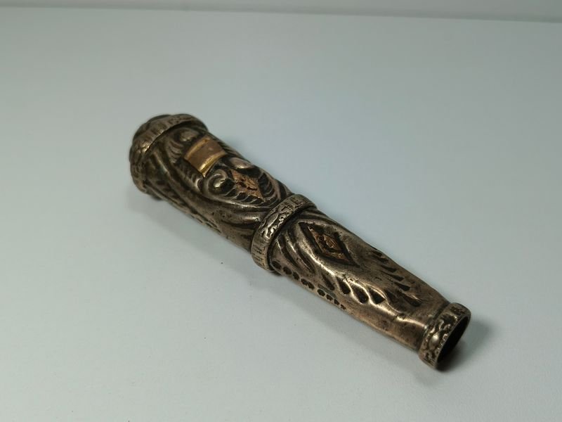 Cabo de cuchillo en plata y oro - imagen 2