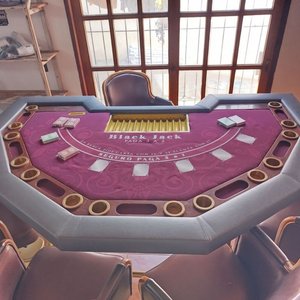 Mesa de Juego para Blackjack con Posavasos y Apoyapiés - imagen 6