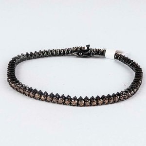 Pulsera de Plata Rodinada con Piedras Marrones - imagen 2