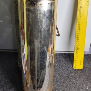 Antiguo Tarro Metálico para Inseminación con Tapa de Corcho - imagen 8