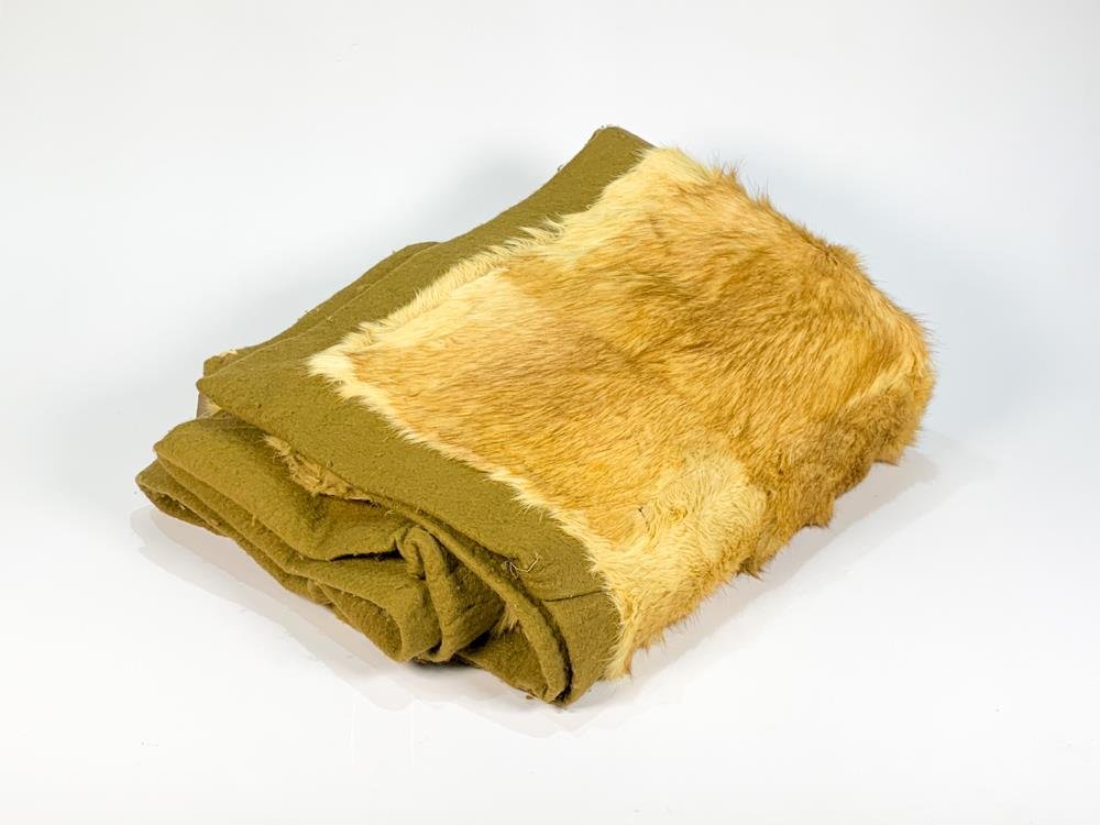 Colcha de Tela y Piel Marrón de 2 Plazas (153 x 180 cm)