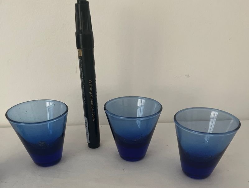 Vasos de cristal azul - imagen 2