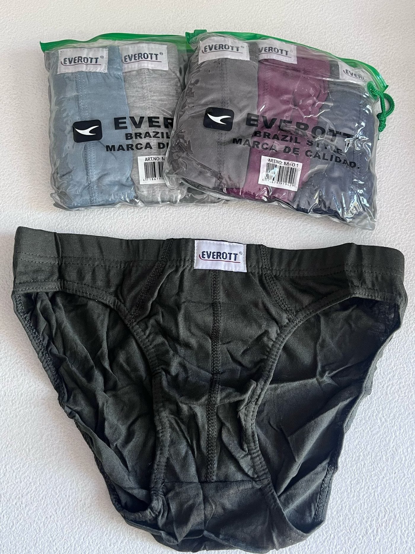 Pack de 3 slips de algodón Everott para hombre
