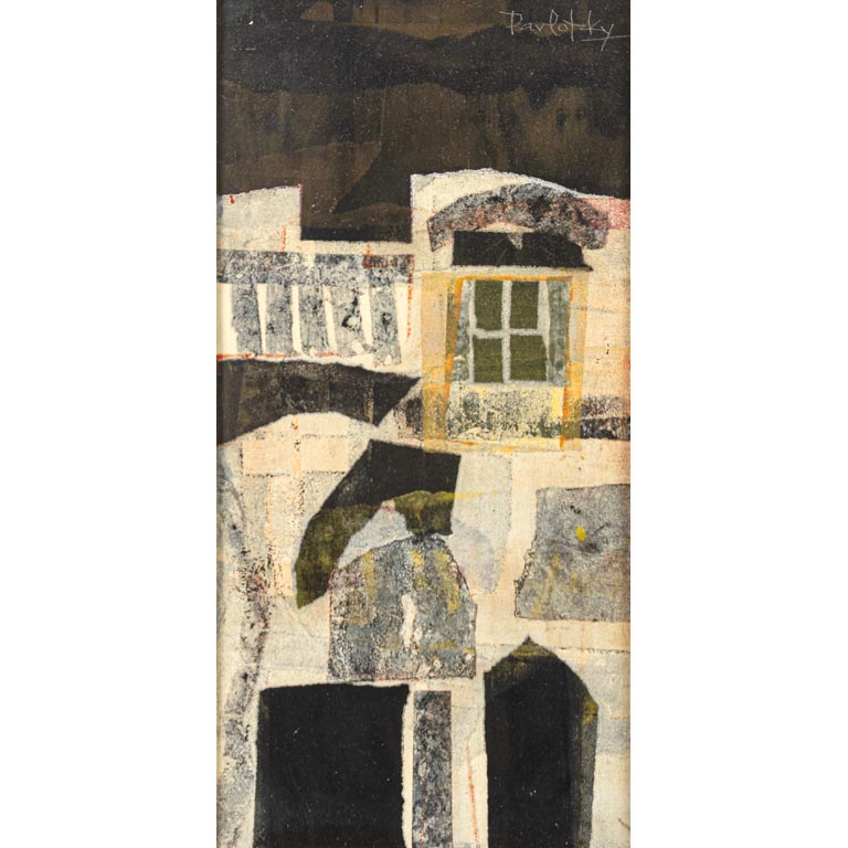 Pintura abstracta de Raúl Pavlotzky en técnica mixta