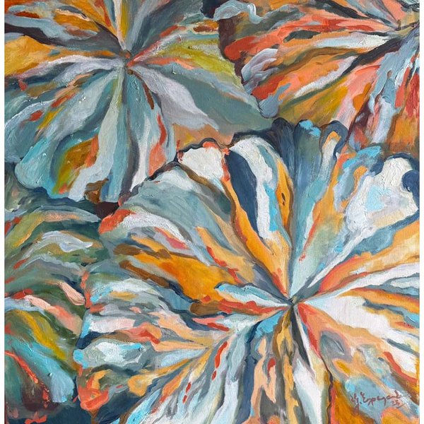 Óleo "Aqua" de Gabriela Espandín - 60 x 60 cm