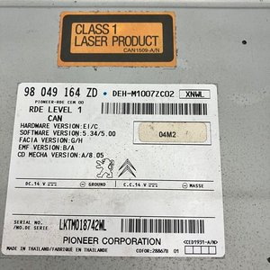 Auto Radio Original Peugeot Citroën Pioneer LKT878742ML - imagen 3