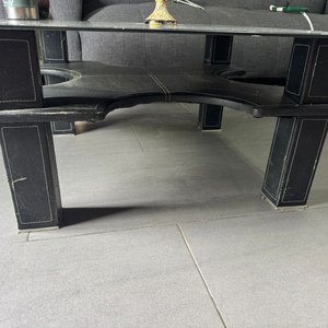 Mesa Ratona Rectangular de Vidrio Negro con Soporte - imagen 4