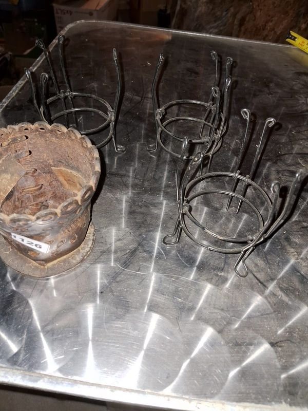Juegos de soportes para velas de metal y cuero - imagen 2