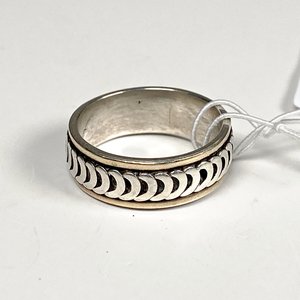 Anillo de Plata 925 y Oro con Diseño Cíclico - imagen 3
