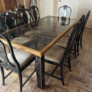 Juego de Comedor de 8 Sillas con Mesa y Tapa de Vidrio - imagen 4