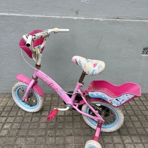 Lote siguiente: Bicicleta Infantil Barbie R12 Blanca y Rosa con Ruedas de Apoyo