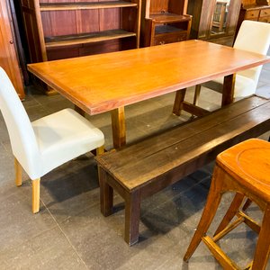 Mesa de Comedor de Madera con Banco y Sillas - imagen 1