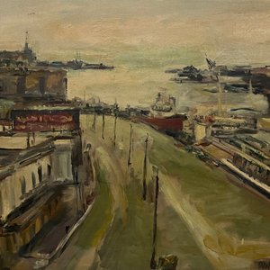 Lote siguiente: Oleo "Rambla Portuaria" de Dante Cola, 60 x 80 cm