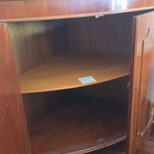 Aparador Esquinero Fino de Madera con Puertas de Vidrio - imagen 5