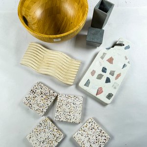Lote de 9 Piezas: Centro de Madera, Posavasos y Posa Fuente - imagen 2
