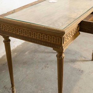 Escritorio Inglés Tallado con Cajón - Madera Rústica - imagen 3