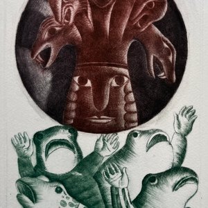 Lote anterior: Grabado "Las ranas pidiendo rey" de Luis Alberto Solari - Edición 155/200